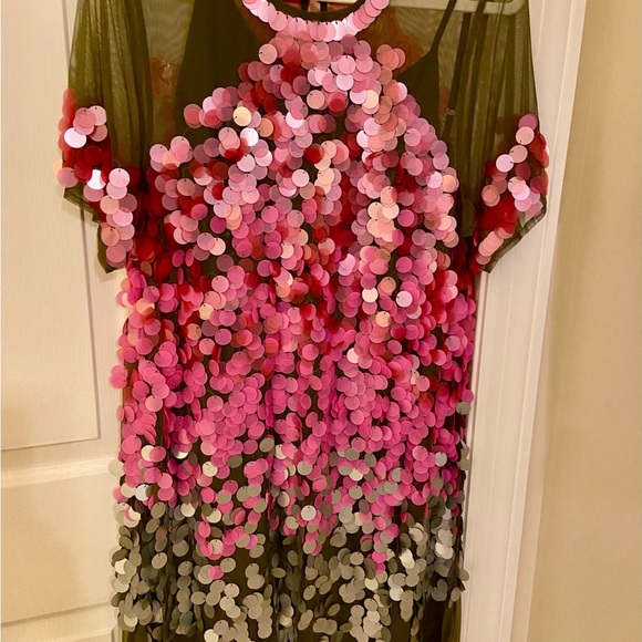 Frances Valentine Rodin Sequin Dress Olive Pink NEVER WORN - Picture 8 of 8